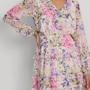 Ralph Lauren Cream V-Neck Bishop Sleeve Sundress